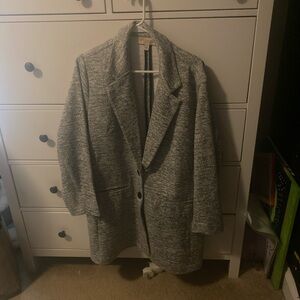 Gray and white blazer